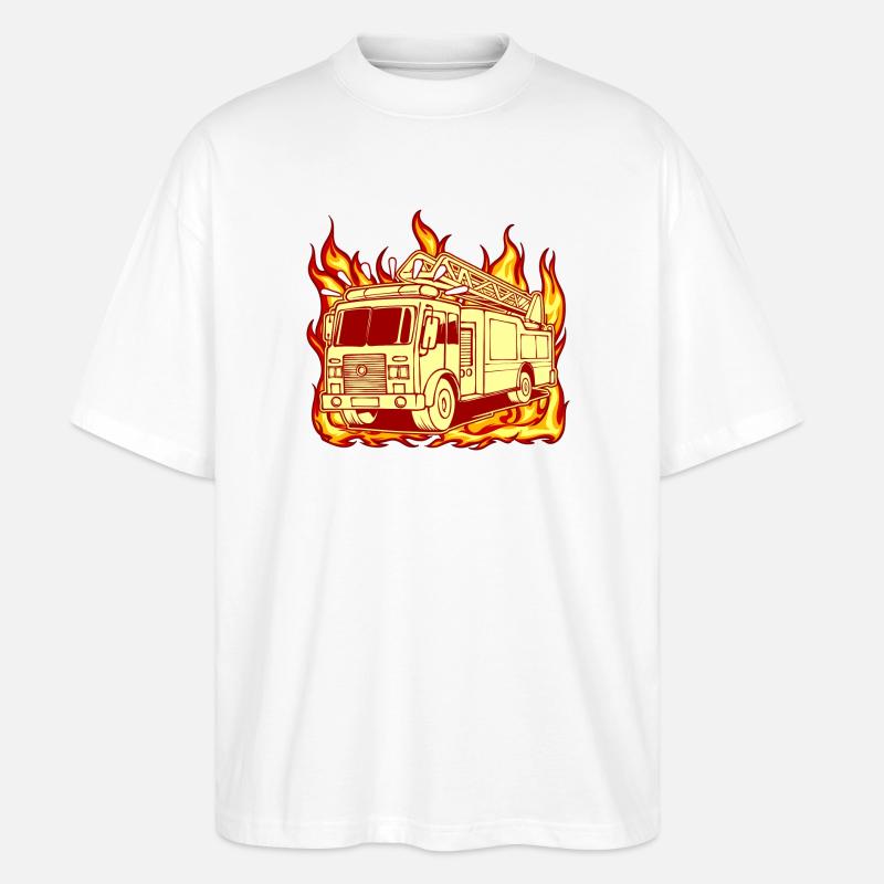 Fire engine fire brigade fire protection - Stanley/Stella Oversized Unisex Organic T-shirt Blaster 2.0 - white