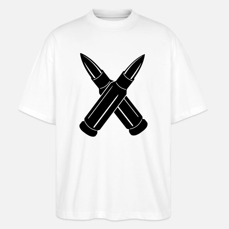 Zwei Kugeln gekreuzt - Stanley/Stella Oversized Unisex Bio T-Shirt Blaster 2.0 - Weiß