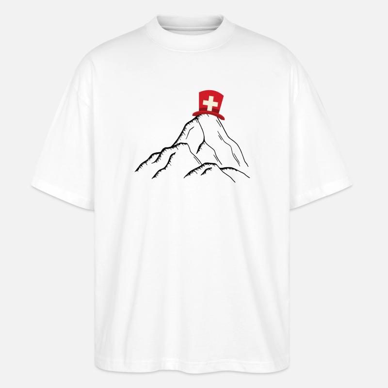 Schweiz - Schweizer Berge - Stanley/Stella Oversized Unisex Bio T-Shirt Blaster 2.0 - Weiß