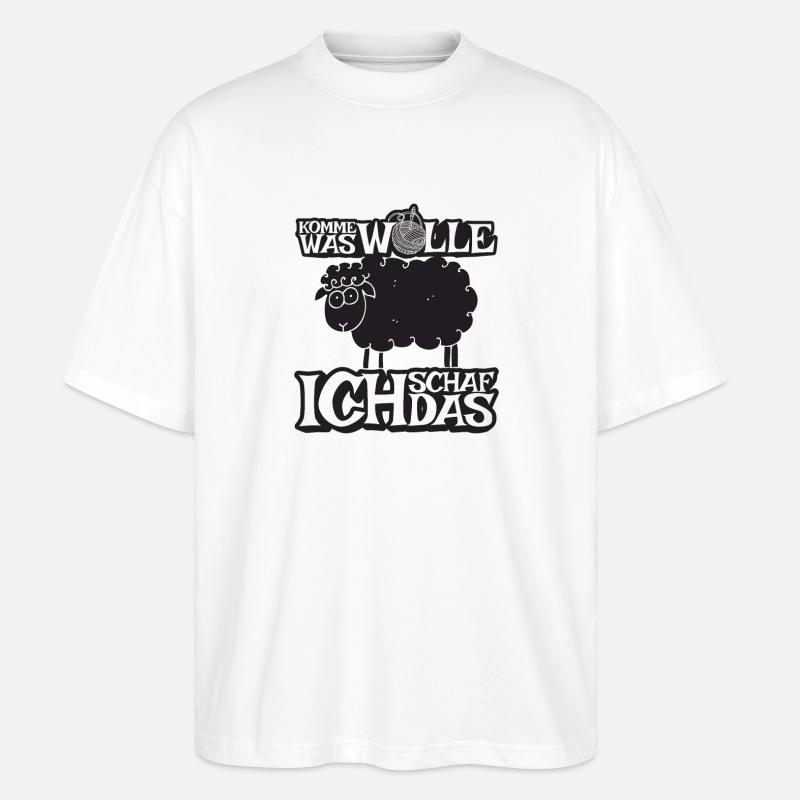 Komme was Wolle ich Schaf das - Stanley/Stella Oversized Unisex Bio T-Shirt Blaster 2.0 - Weiß