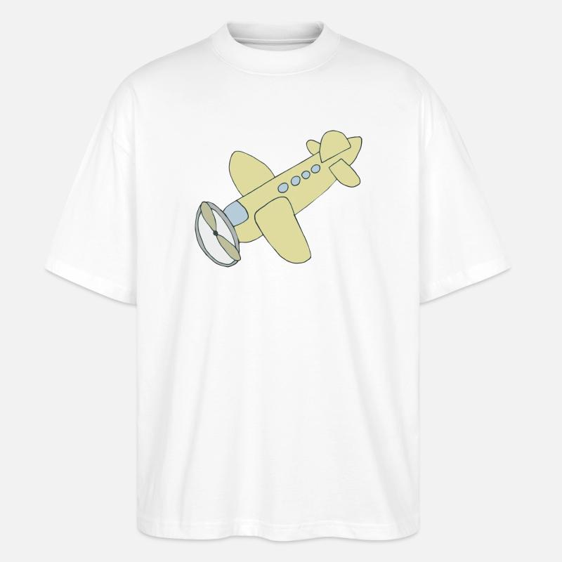 flugzeug comic - Stanley/Stella Oversized Unisex Bio T-Shirt Blaster 2.0 - Weiß