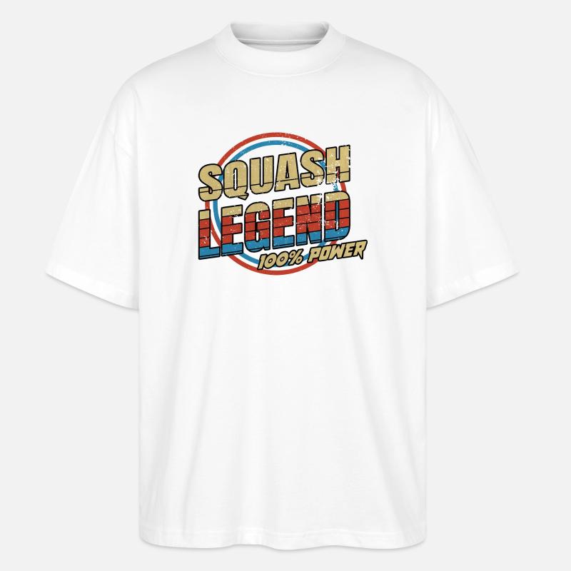 Squash Legende - Stanley/Stella Oversized Unisex Bio T-Shirt Blaster 2.0 - Weiß