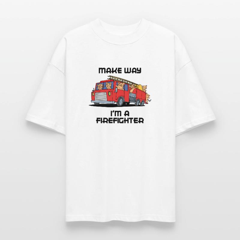 Fire Brigade Statement Fire Engine Professional Fire Brigade Stanley/Stella Oversized Unisex Organic T-shirt Blaster 2.0