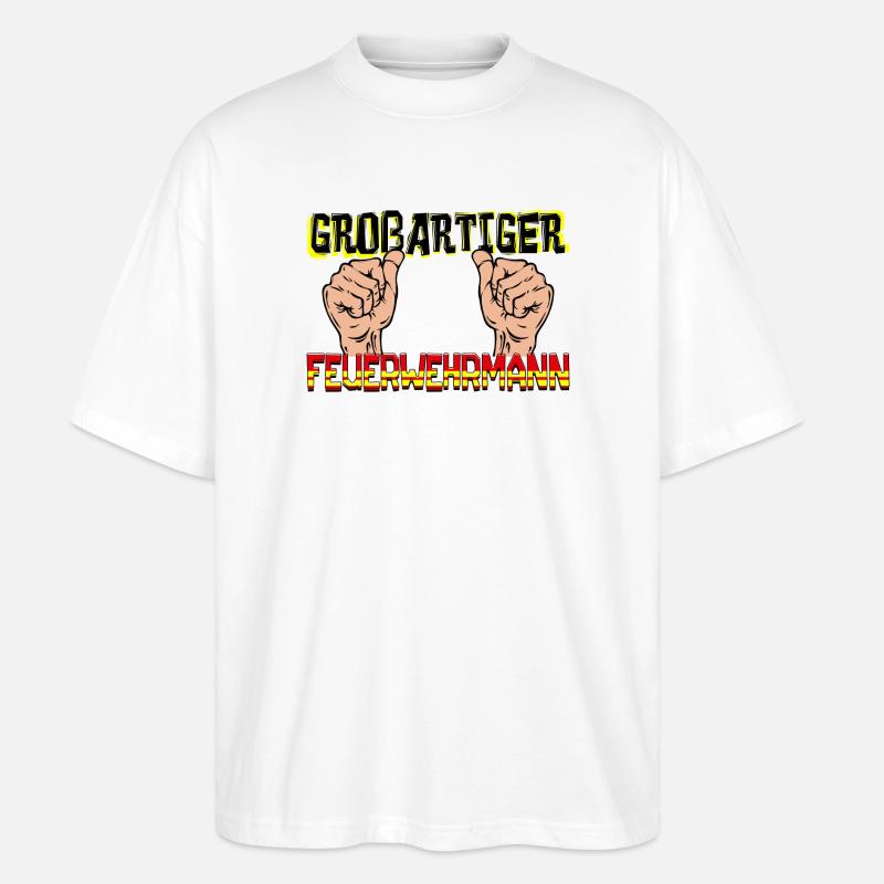 Lebensretter Feuerwehr Statement Feuerwehrmann - Stanley/Stella Oversized Unisex Bio T-Shirt Blaster 2.0 - Weiß