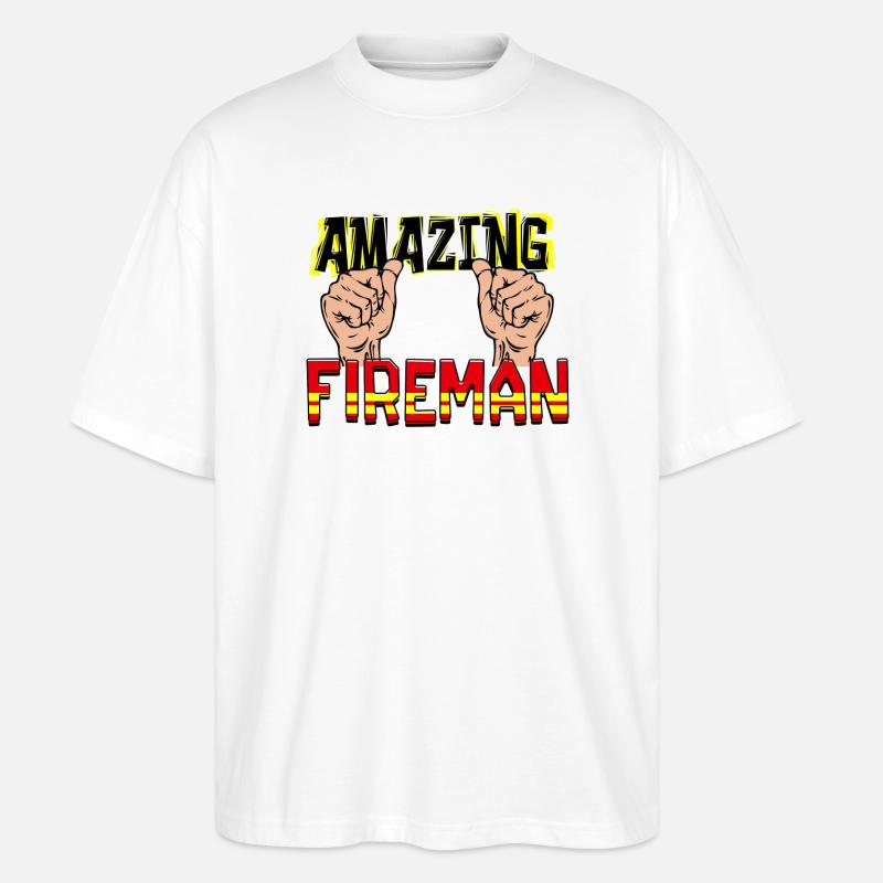 Feuerwehr Statement Berufsfeuerwehr Lebensretter - Stanley/Stella Oversized Unisex Bio T-Shirt Blaster 2.0 - Weiß