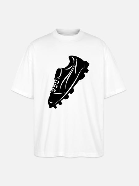 Fußballschuh transparente Schattenfigur - Stanley/Stella Oversized Unisex Bio T-Shirt Blaster 2.0 - Weiß