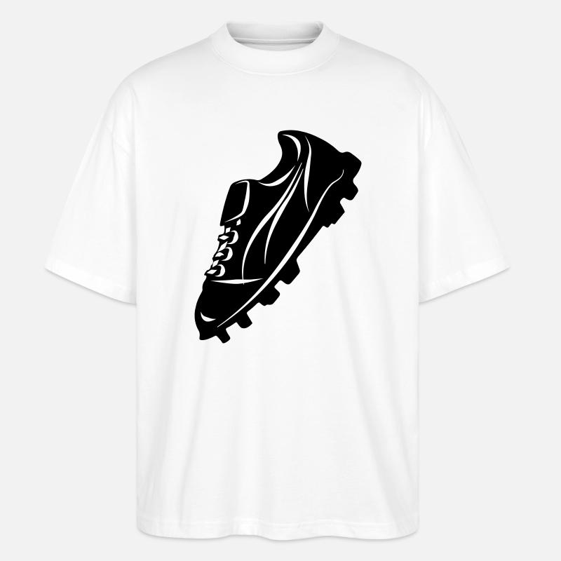 Fußballschuh transparente Schattenfigur - Stanley/Stella Oversized Unisex Bio T-Shirt Blaster 2.0 - Weiß