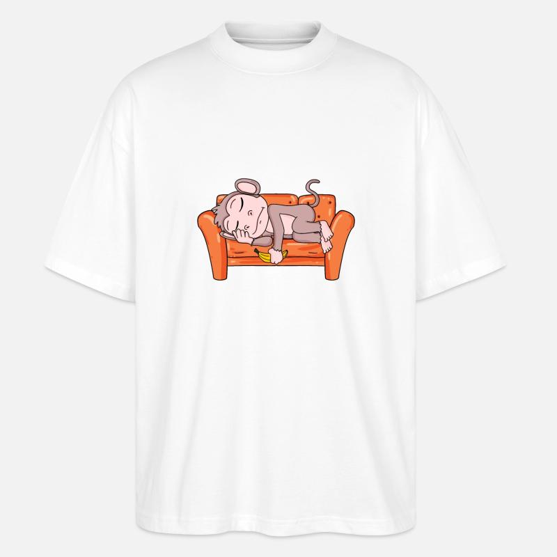 Affe - Stanley/Stella Oversized Unisex Bio T-Shirt Blaster 2.0 - Weiß