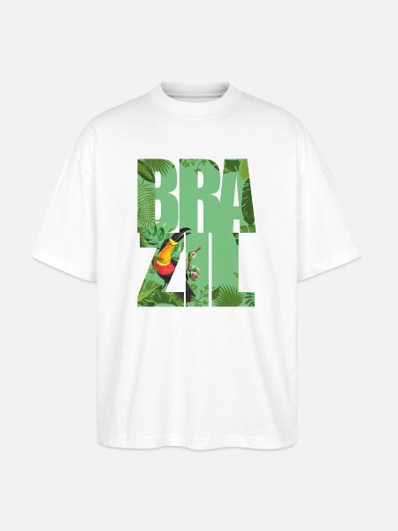 Brésil - T-shirt bio Blaster 2.0 coupe oversize Stanley/Stella Unisexe - blanc