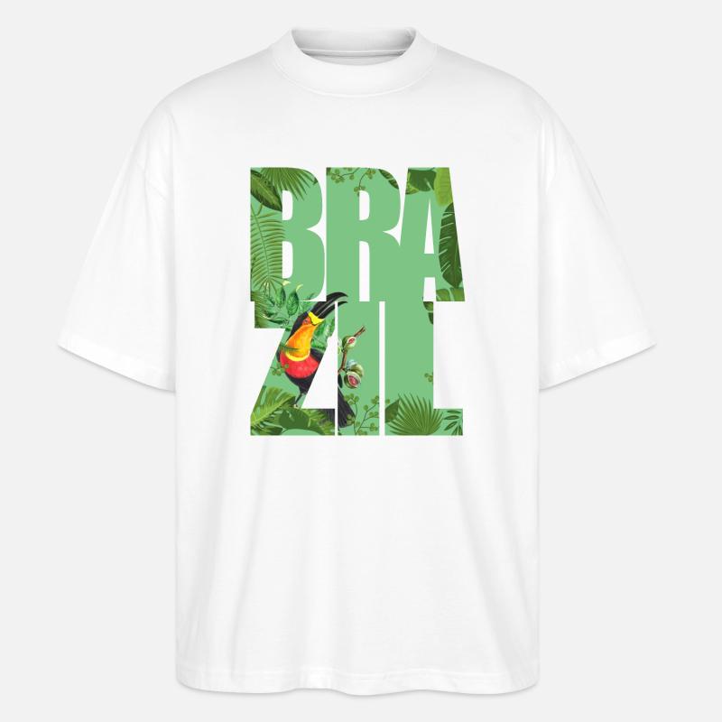 Brazilien - Stanley/Stella Oversized Unisex Bio T-Shirt Blaster 2.0 - Weiß