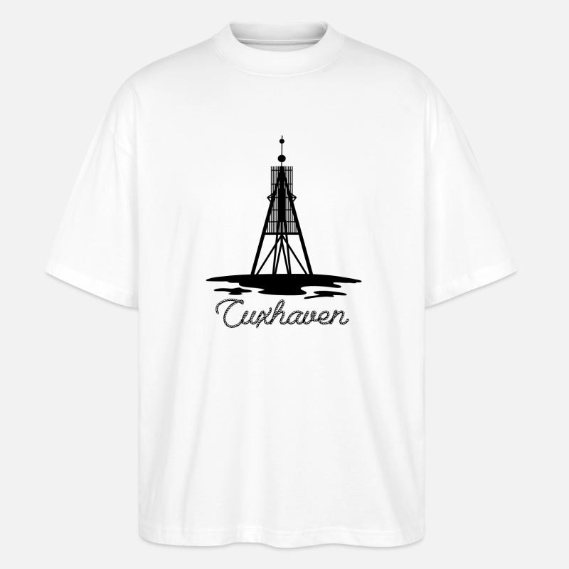 Kugelbake Cuxhaven - Stanley/Stella Oversized Unisex Bio T-Shirt Blaster 2.0 - Weiß