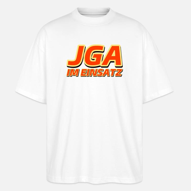JGA IM EINSATZ - Junggesellenabschied - Stanley/Stella Oversized Unisex Bio T-Shirt Blaster 2.0 - Weiß