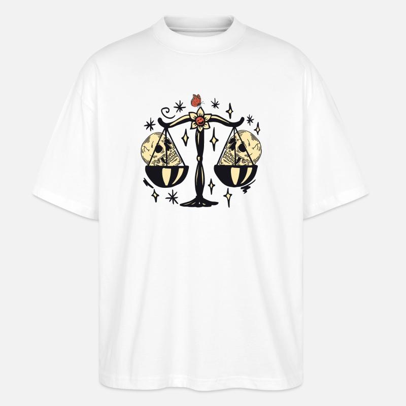 Waage mit Totenköpfen - Stanley/Stella Oversized Unisex Bio T-Shirt Blaster 2.0 - Weiß