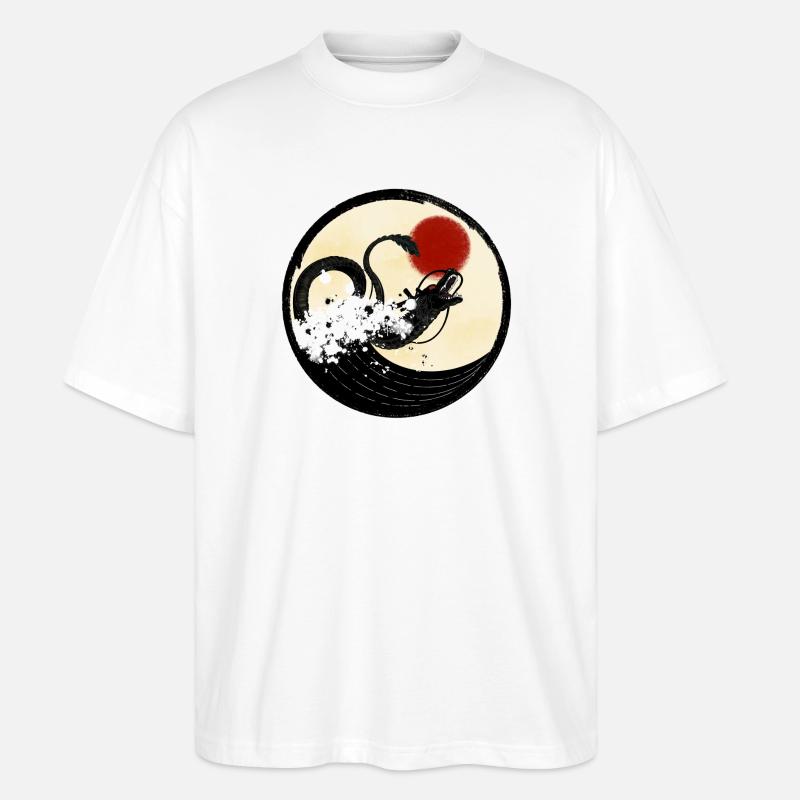 Chinesischer Drache - Stanley/Stella Oversized Unisex Bio T-Shirt Blaster 2.0 - Weiß