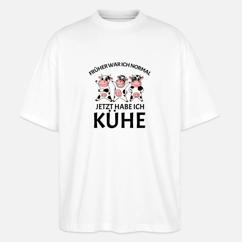 Kuh Kühe Rind - Stanley/Stella Oversized Unisex Bio T-Shirt Blaster 2.0 - Weiß