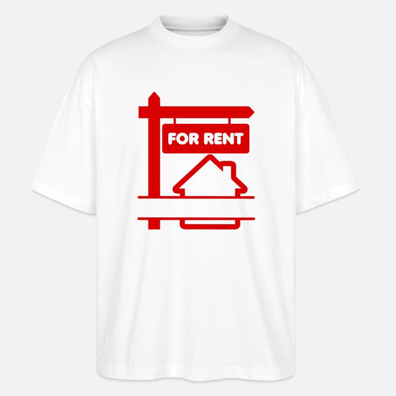 Rotes Logo-Schild zur Miete - Stanley/Stella Oversized Unisex Bio T-Shirt Blaster 2.0 - Weiß