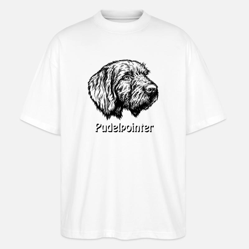 Pudelpointer Portrait - Stanley/Stella Oversized Unisex Bio T-Shirt Blaster 2.0 - Weiß