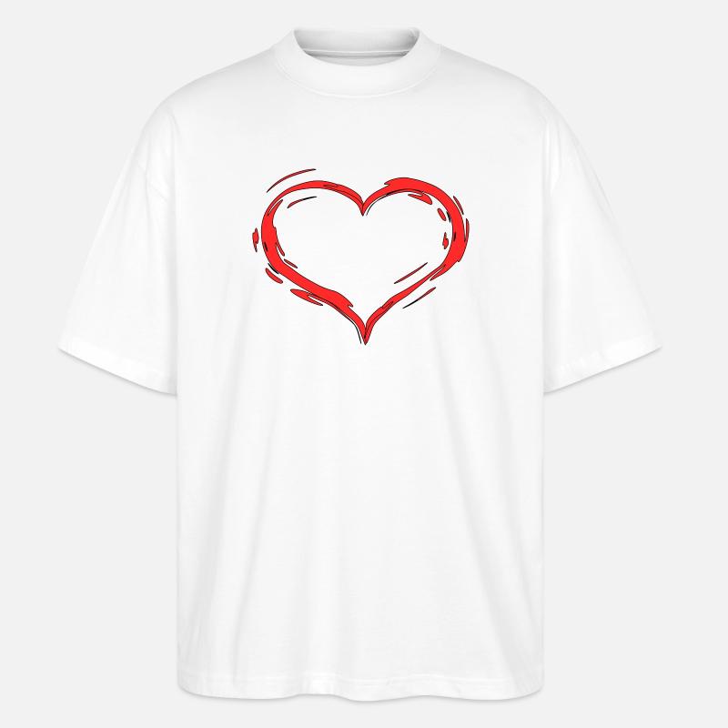 Herz - Stanley/Stella Oversized Unisex Bio T-Shirt Blaster 2.0 - Weiß