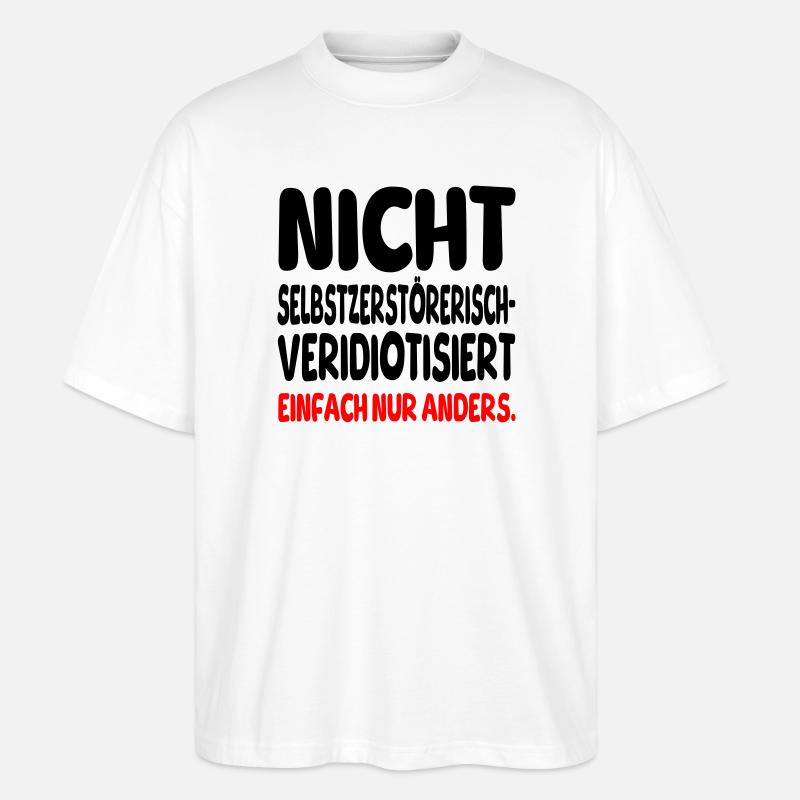 einfach nur anders - Stanley/Stella Oversized Unisex Bio T-Shirt Blaster 2.0 - Weiß