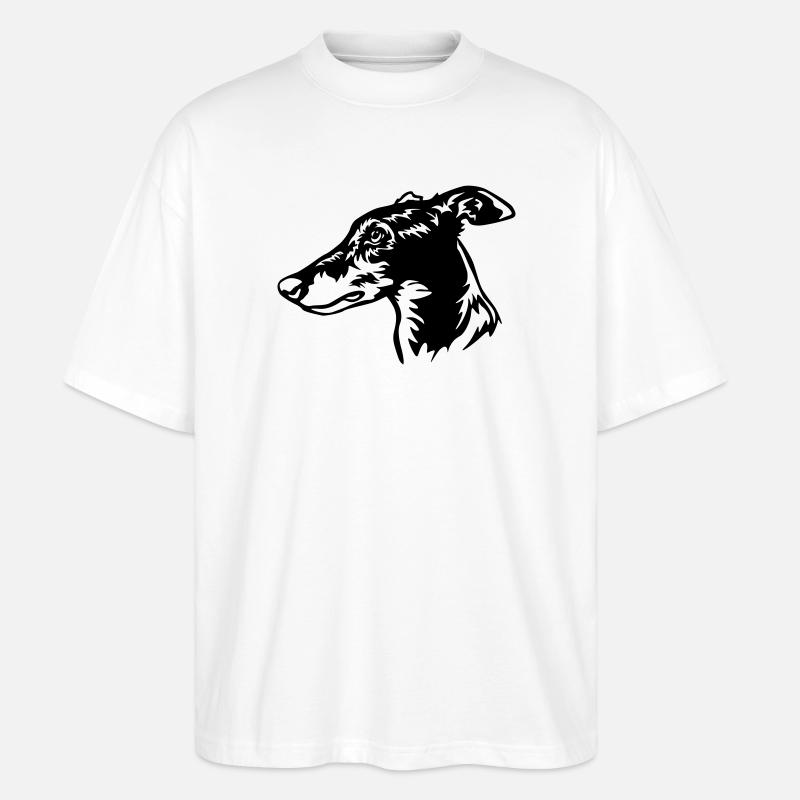 Greyhound Kopf - Stanley/Stella Oversized Unisex Bio T-Shirt Blaster 2.0 - Weiß