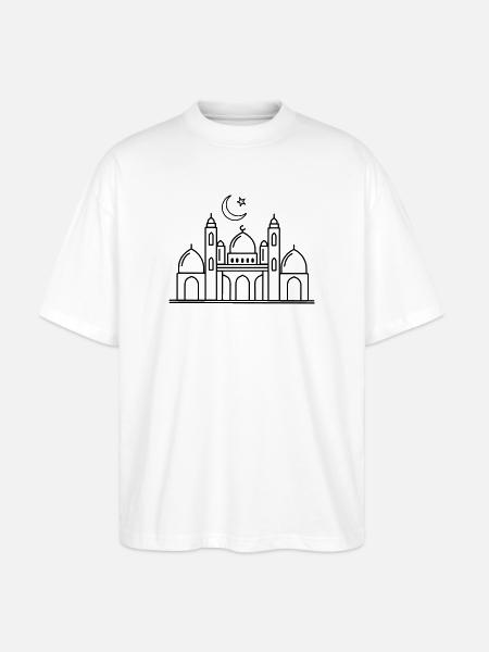 Moschee religiöse Kultstätte transparent - Stanley/Stella Oversized Unisex Bio T-Shirt Blaster 2.0 - Weiß
