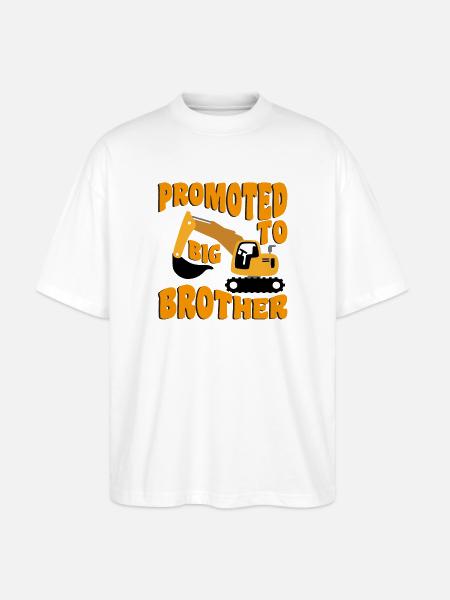 Forfremmet til storebror bliver storebror - Stanley/Stella Oversize Unisex Øko T-shirt Blaster 2.0 - hvid