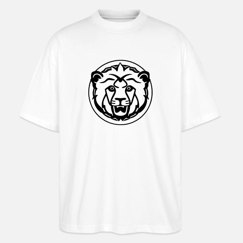 Löwe, Löwenkopf - Stanley/Stella Oversized Unisex Bio T-Shirt Blaster 2.0 - Weiß