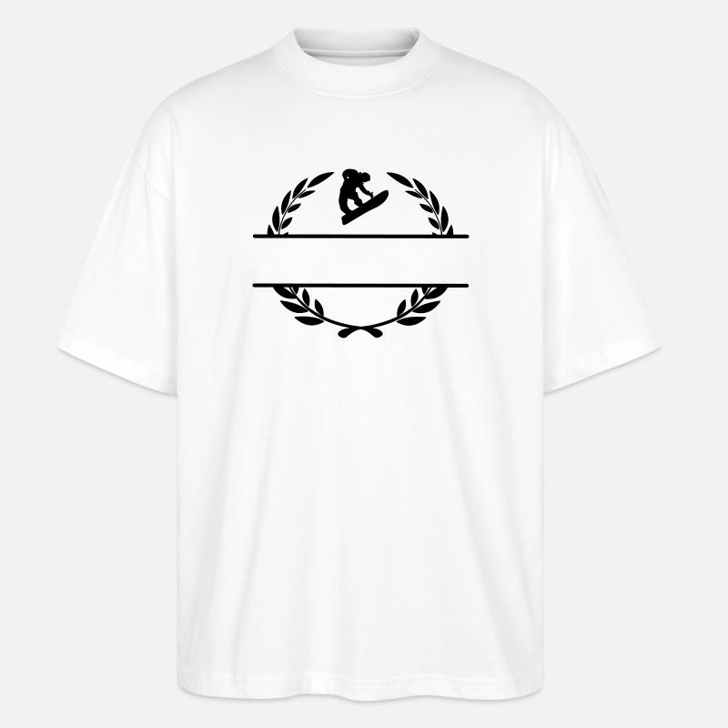 Snowboarder jumped into laurel wreath - Stanley/Stella Oversized Unisex Organic T-shirt Blaster 2.0 - white