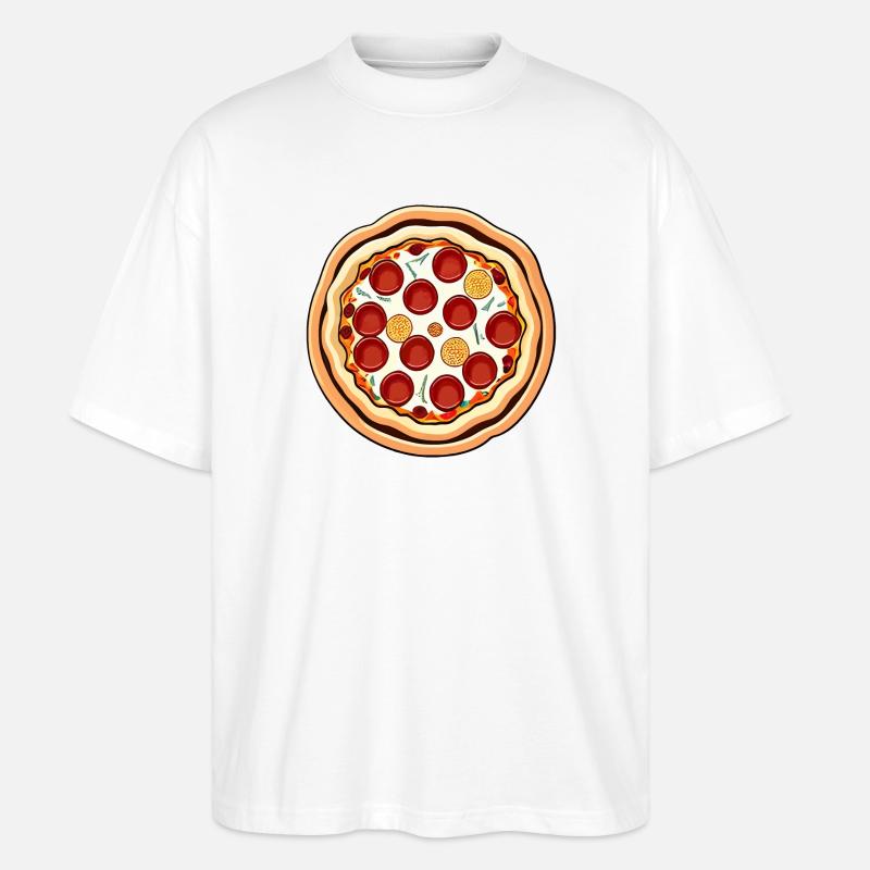Pizza - Stanley/Stella Oversized Unisex Bio T-Shirt Blaster 2.0 - Weiß