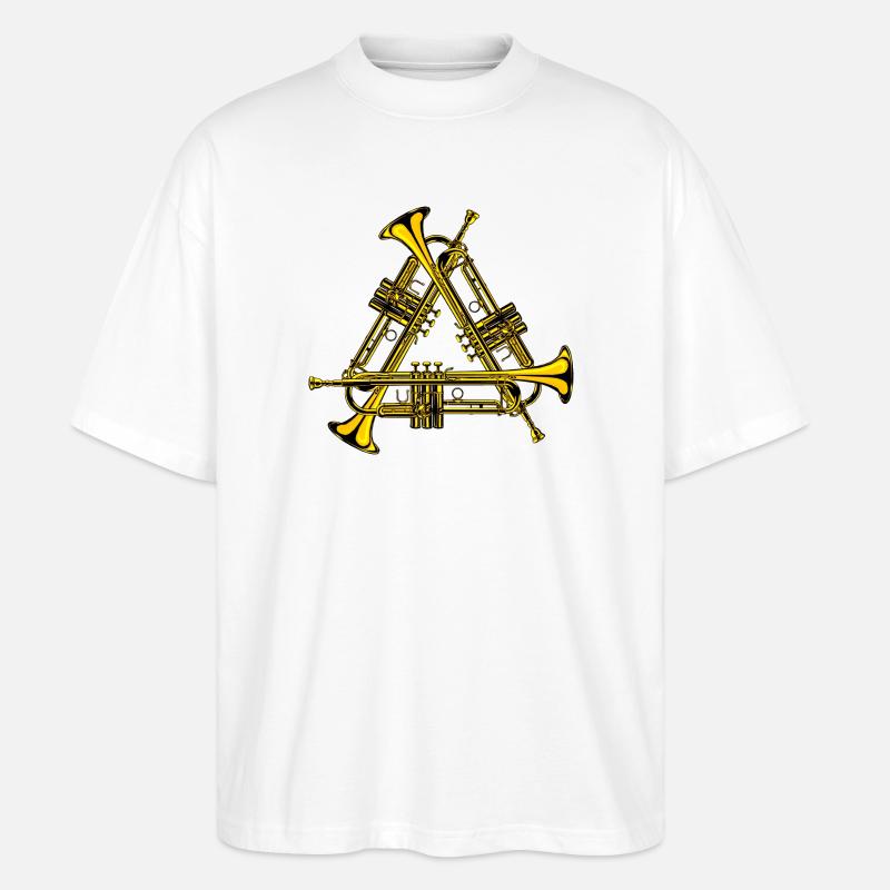 Conception du trio de trompettes - T-shirt bio Blaster 2.0 coupe oversize Stanley/Stella Unisexe - blanc