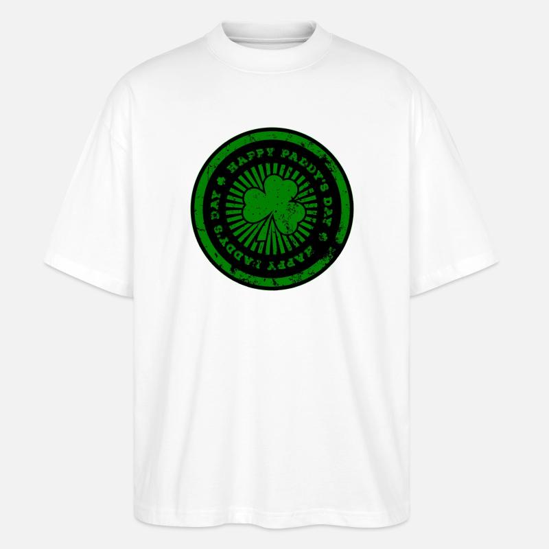 Empreinte verte de la Saint-Patrick - T-shirt bio Blaster 2.0 coupe oversize Stanley/Stella Unisexe - blanc