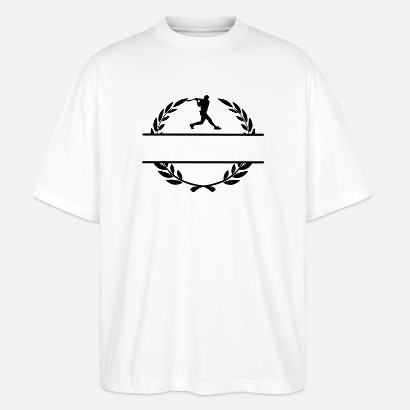 Baseballspieler-Hitter-Monogramm - Stanley/Stella Oversized Unisex Bio T-Shirt Blaster 2.0 - Weiß