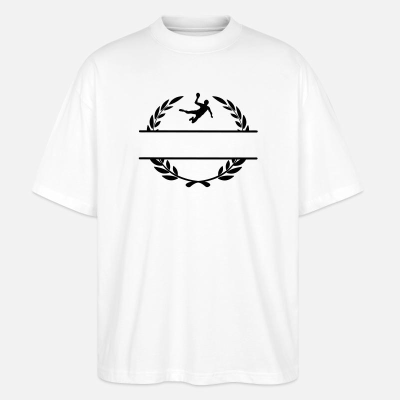 Handballer-Monogramm im Lorbeerkranz - Stanley/Stella Oversized Unisex Bio T-Shirt Blaster 2.0 - Weiß