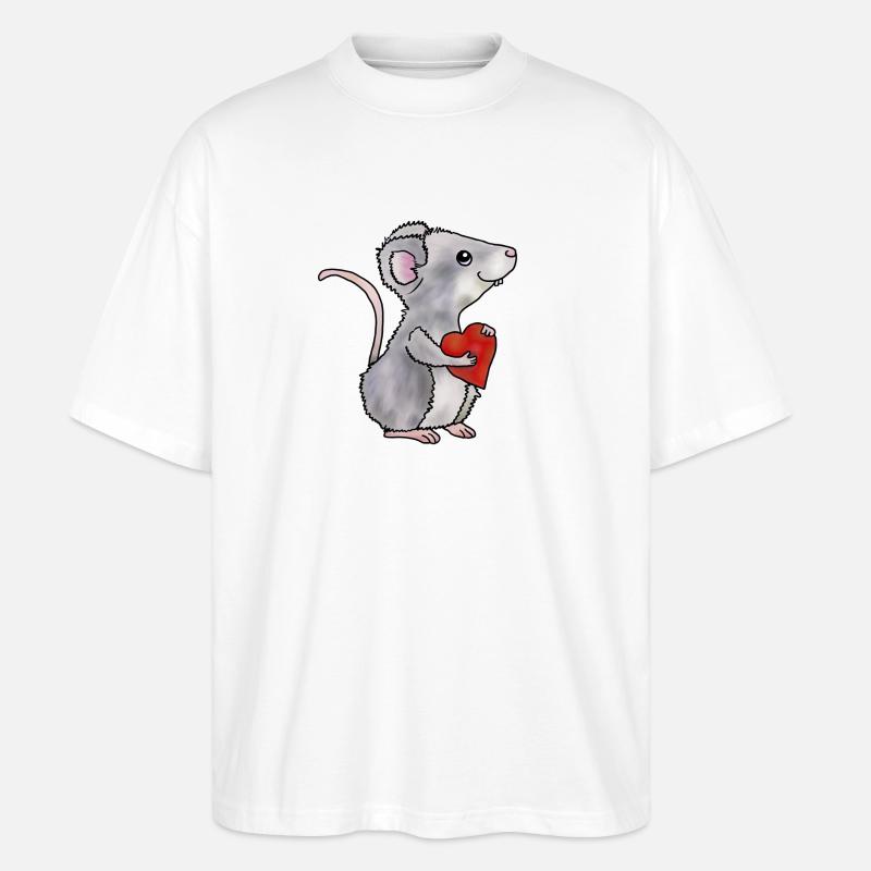Herzmaus - Stanley/Stella Oversized Unisex Bio T-Shirt Blaster 2.0 - Weiß