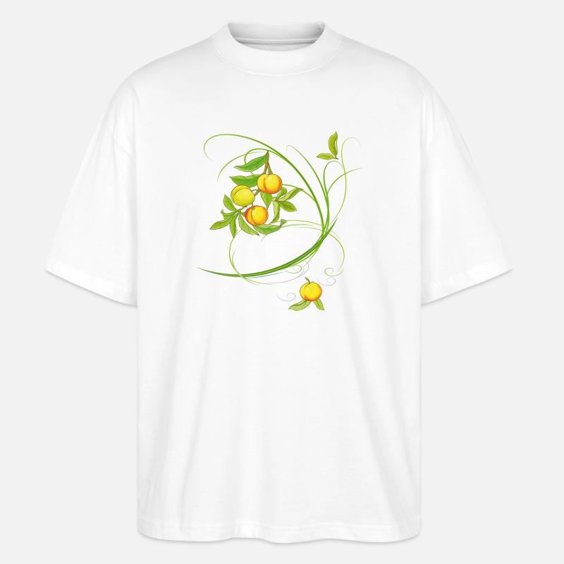 Pfirsiche, Obst - Stanley/Stella Oversized Unisex Bio T-Shirt Blaster 2.0 - Weiß