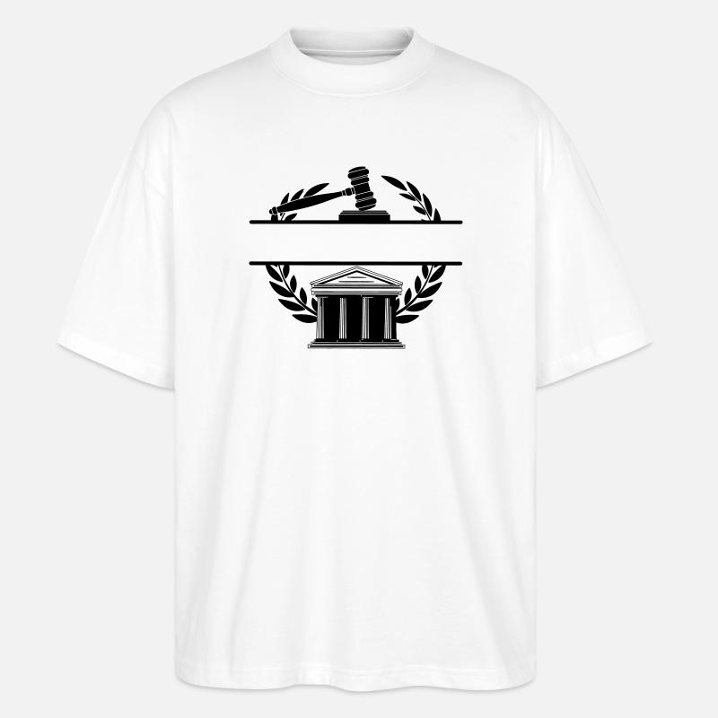 Palais de justice monogramme d’avocat - T-shirt bio Blaster 2.0 coupe oversize Stanley/Stella Unisexe - blanc