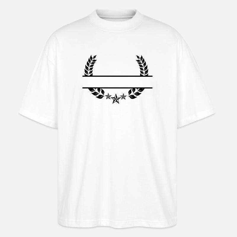 Lorbeerkranz Monogramm drei Sterne - Stanley/Stella Oversized Unisex Bio T-Shirt Blaster 2.0 - Weiß
