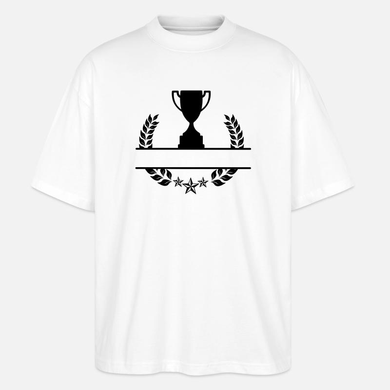 Coupe monogramme de couronne de laurier - T-shirt bio Blaster 2.0 coupe oversize Stanley/Stella Unisexe - blanc