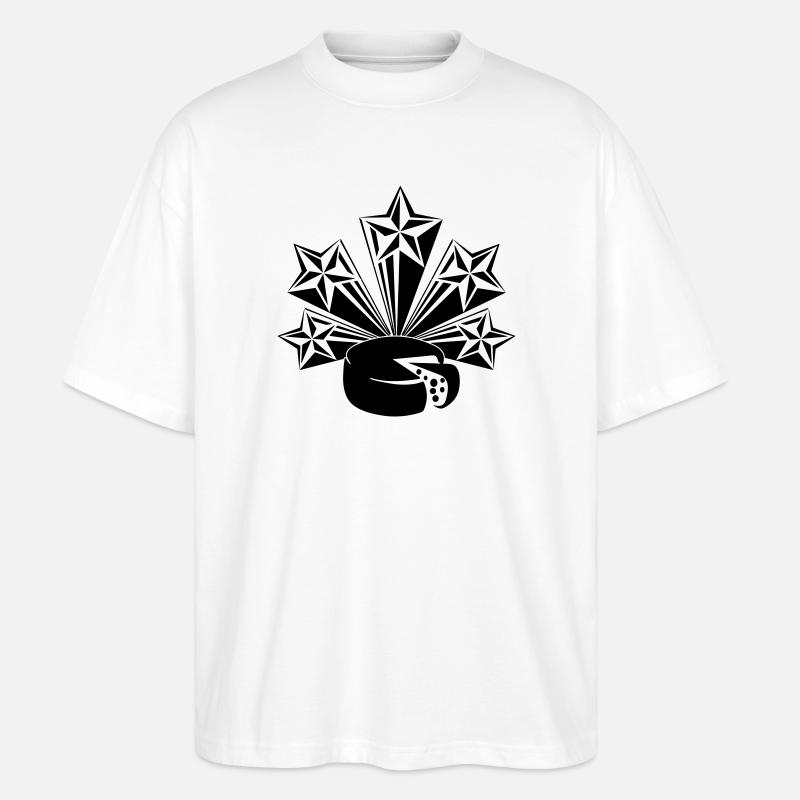 Le fromage cinq étoiles rayonnantes - T-shirt bio Blaster 2.0 coupe oversize Stanley/Stella Unisexe - blanc