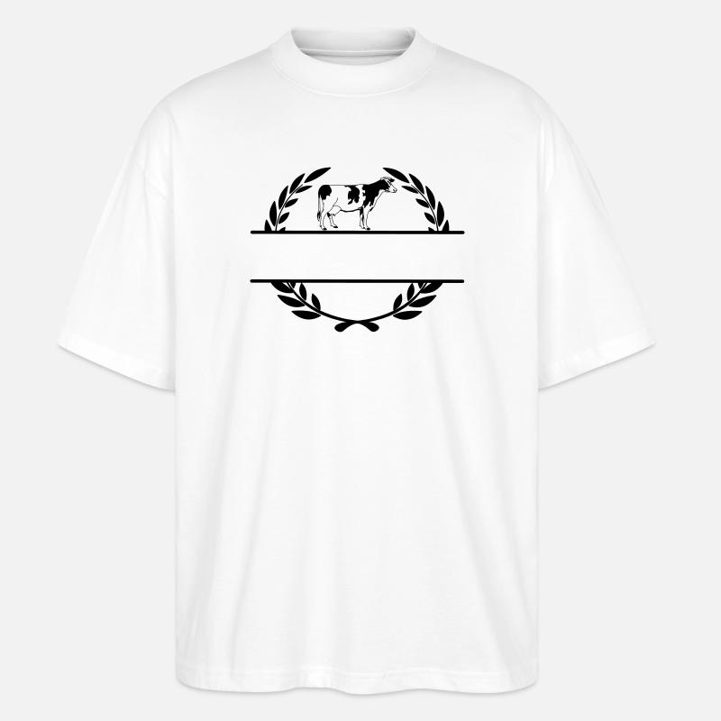 Monogramm der Milchkuh - Stanley/Stella Oversized Unisex Bio T-Shirt Blaster 2.0 - Weiß
