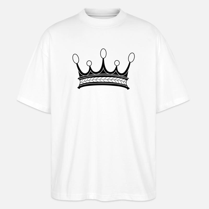 Couronne cinq perles image d’ombre transparente - T-shirt bio Blaster 2.0 coupe oversize Stanley/Stella Unisexe - blanc