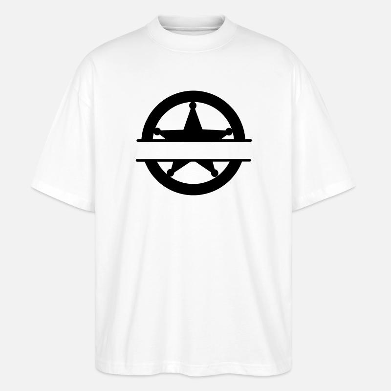 Marshallstern im Kreis - Stanley/Stella Oversized Unisex Bio T-Shirt Blaster 2.0 - Weiß