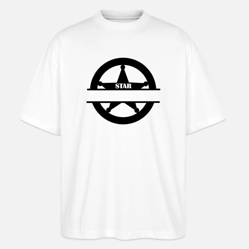 Marschallstern im Kreismonogramm - Stanley/Stella Oversized Unisex Bio T-Shirt Blaster 2.0 - Weiß