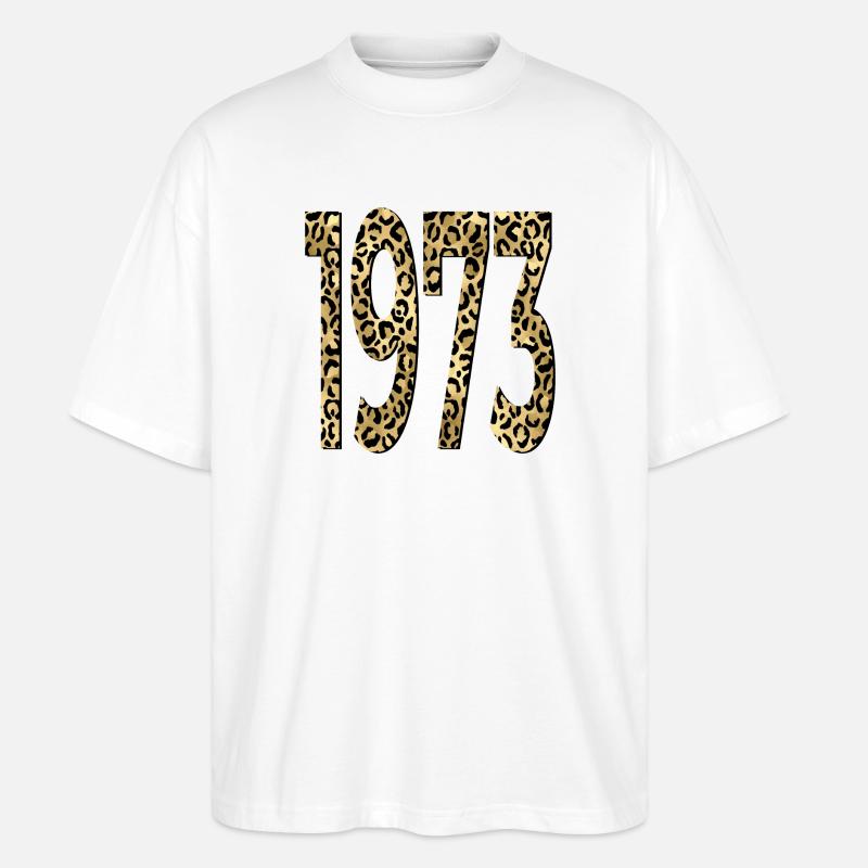 Anniversaire 1973 Imprimé léopard - T-shirt bio Blaster 2.0 coupe oversize Stanley/Stella Unisexe - blanc