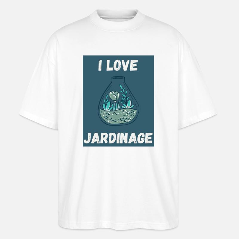 JARDIN. PRINTEMPS. JARDINAGE. RETRAITE. PRINTEMPS. - T-shirt bio Blaster 2.0 coupe oversize Stanley/Stella Unisexe - blanc