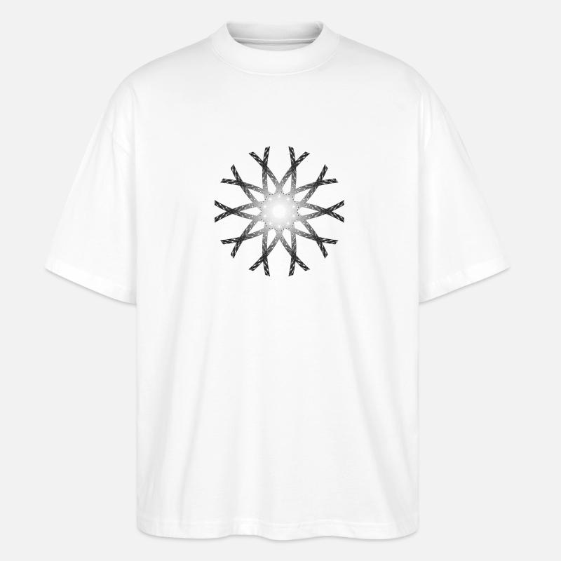 Dégradé de gris encerclé à barres - T-shirt bio Blaster 2.0 coupe oversize Stanley/Stella Unisexe - blanc