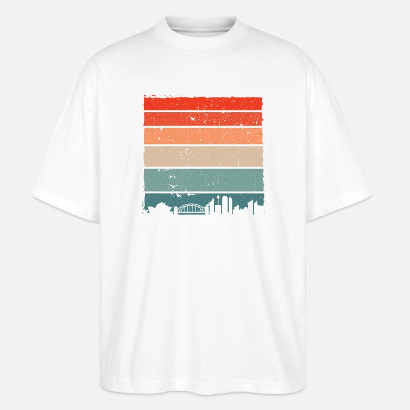 Sunset Gradient City Skyline - Stanley/Stella Oversized Unisex Bio T-Shirt Blaster 2.0 - Weiß