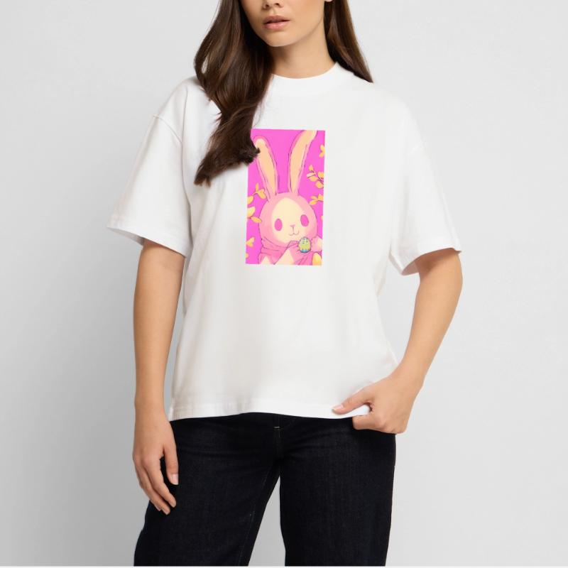 Pastel Easter Bunny Pink Easter Egg Stanley/Stella Oversized Unisex Organic T-shirt Blaster 2.0
