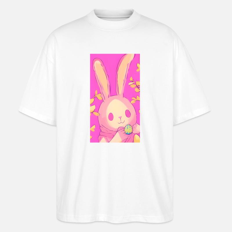 Pastell Osterhase Rosa Osterei - Stanley/Stella Oversized Unisex Bio T-Shirt Blaster 2.0 - Weiß