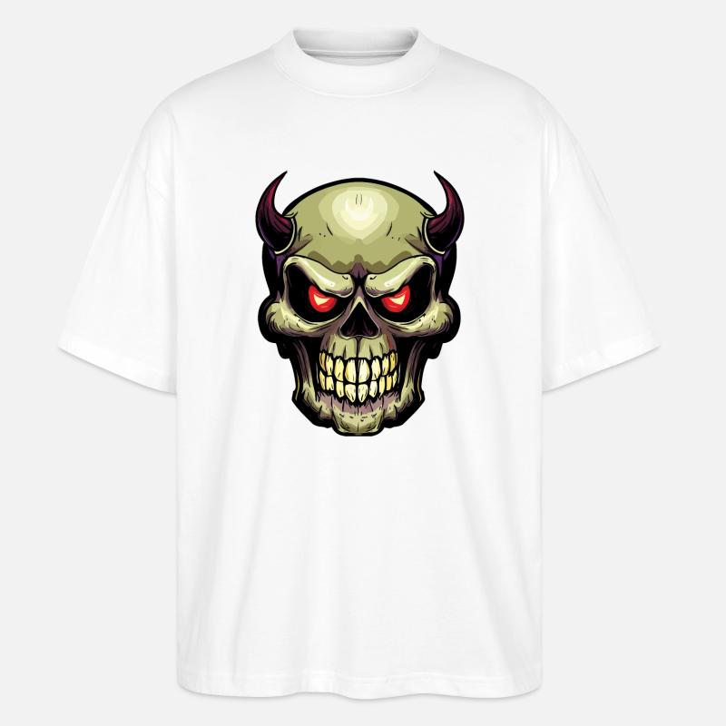 Schädel - Stanley/Stella Oversized Unisex Bio T-Shirt Blaster 2.0 - Weiß